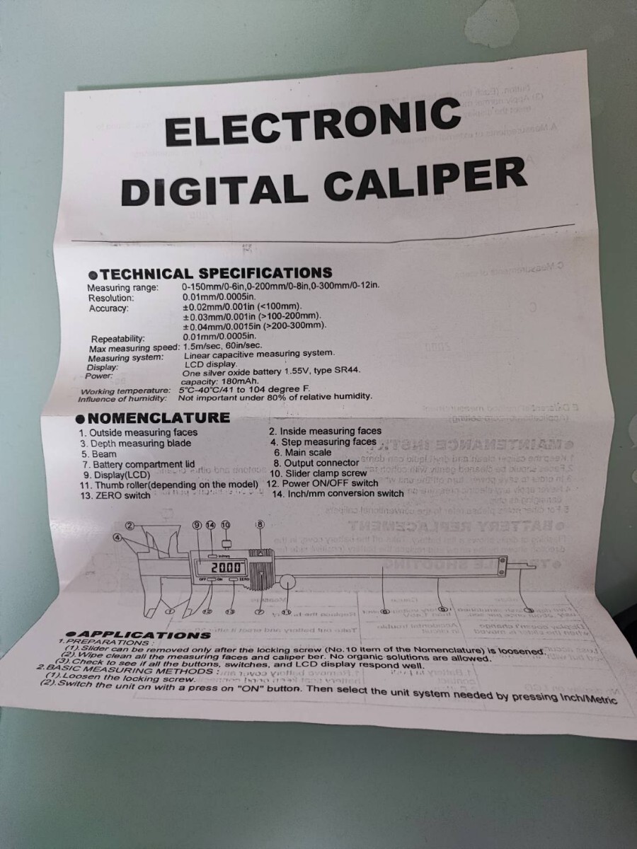  digital vernier calipers * case attaching operation not yet verification junk cat pohs 