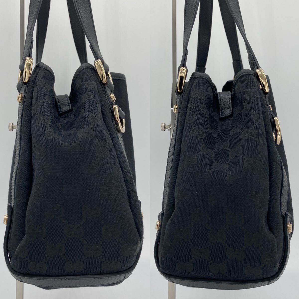 1円 美品 GUCCI グッチ トートバッグ ハンドバッグ GGキャンバス アビー 肩掛け レザー レディース 130736502752の画像4