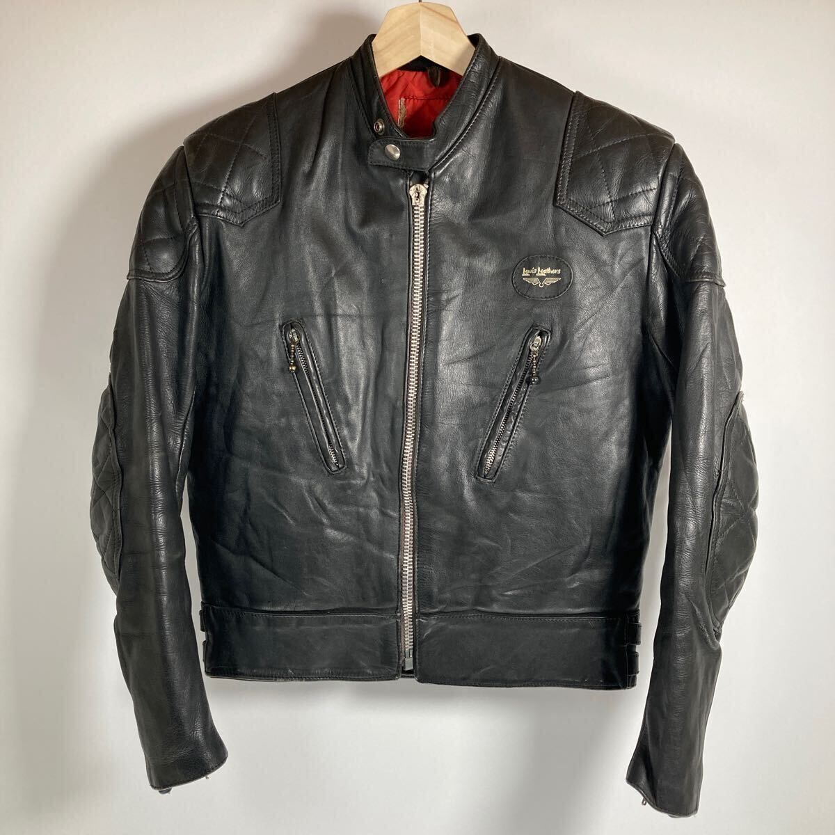 当時物 Lewis leather ルイスレザー 70s スーパーファントム ライダースジャケット キルティング ヴィンテージ REAL HIDE (38.40程度)_画像1