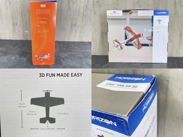 HORIZON 3DFUN YAK 54 3D UMX RS3XO 飛行機 【中古】 全長497mm 幅430mm 模型 おもちゃ 赤白/57394_画像9