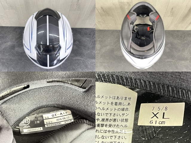 ショウエイ ヘルメット フルフェイスヘルメット 【中古】 SHOEI GT-Air XLサイズ 61cm ホワイトブラック バイク用品/57612_画像8