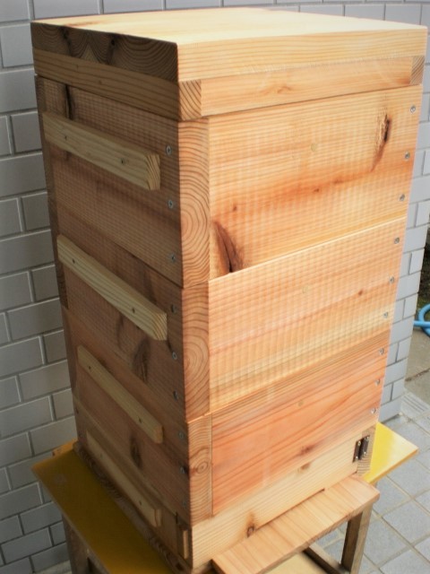  Japan Mitsuba chi гнездо коробка * Япония меласса пчела гнездо коробка * многоярусный контейнер тип * разведение коробка 4 уровень комплект * меласса low воск вне поверхность краска ткань (.. эффект есть )