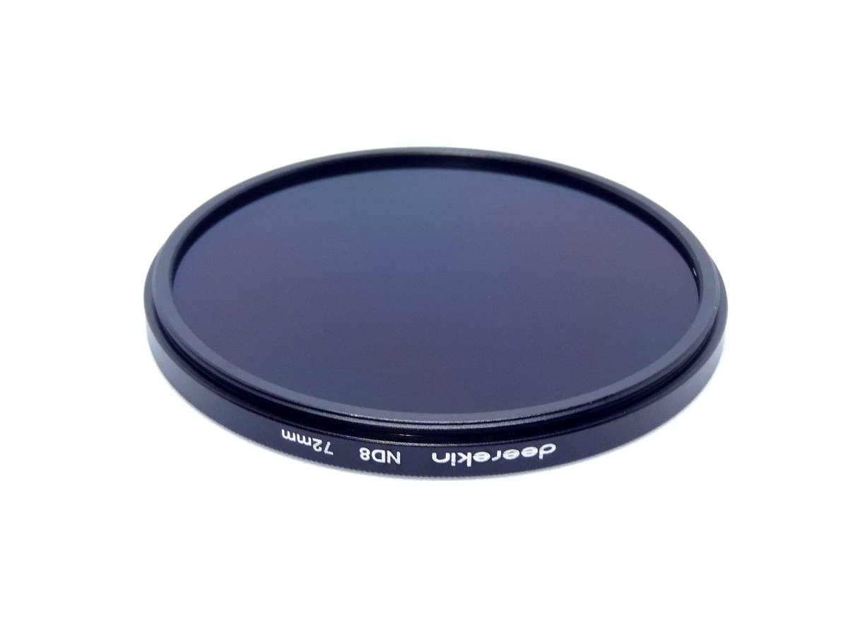 deerekin 薄枠 72mm ND8 NDフィルター 減光フィルター 広角レンズ対応 高品質 光学ガラス 簡易ケース付き 新品・未使用品