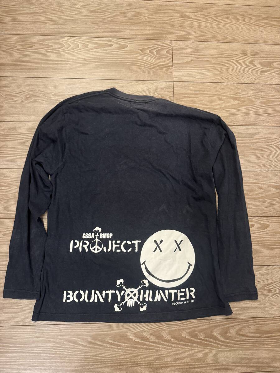 90 годы 90\'s редкость Bounty Hunter BOUNTY HUNTER GSSAsa язык подработка сотрудничество футболка длинный рукав long T Smile W имя L~XL