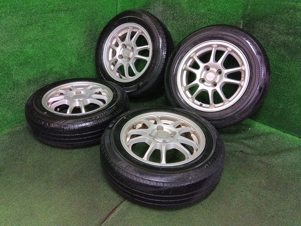 ヴィッツ等に タイヤ1本違い BRIDGESTONE 165/70R14 BRIDGESTONE ECOFORME 14×5.5J ハブ73 PCD100 4H 売切!!の画像1