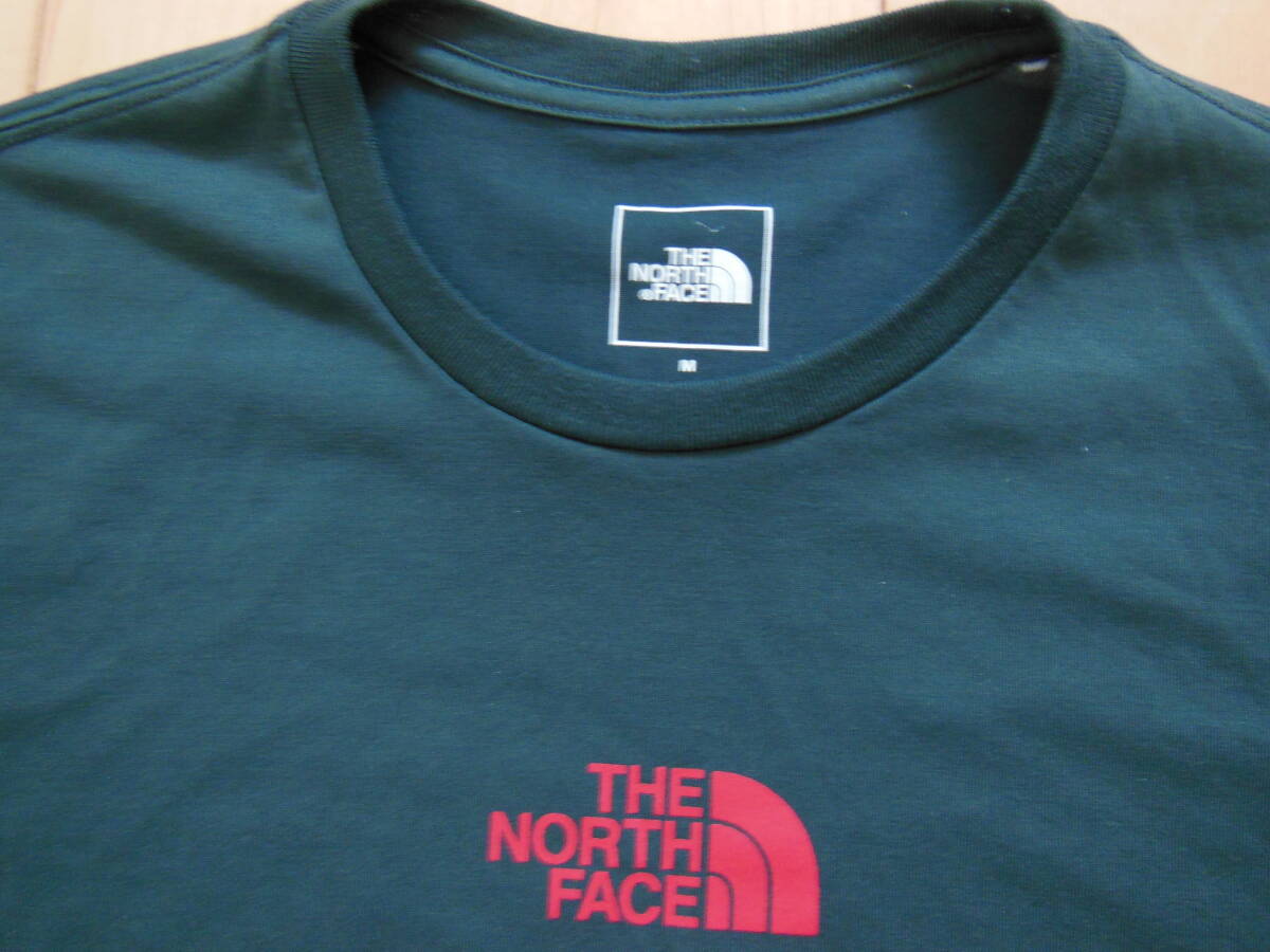 中古美品 ノースフェイス THE NORTH FACE Tシャツ 半袖 グリーン サイズMの画像2