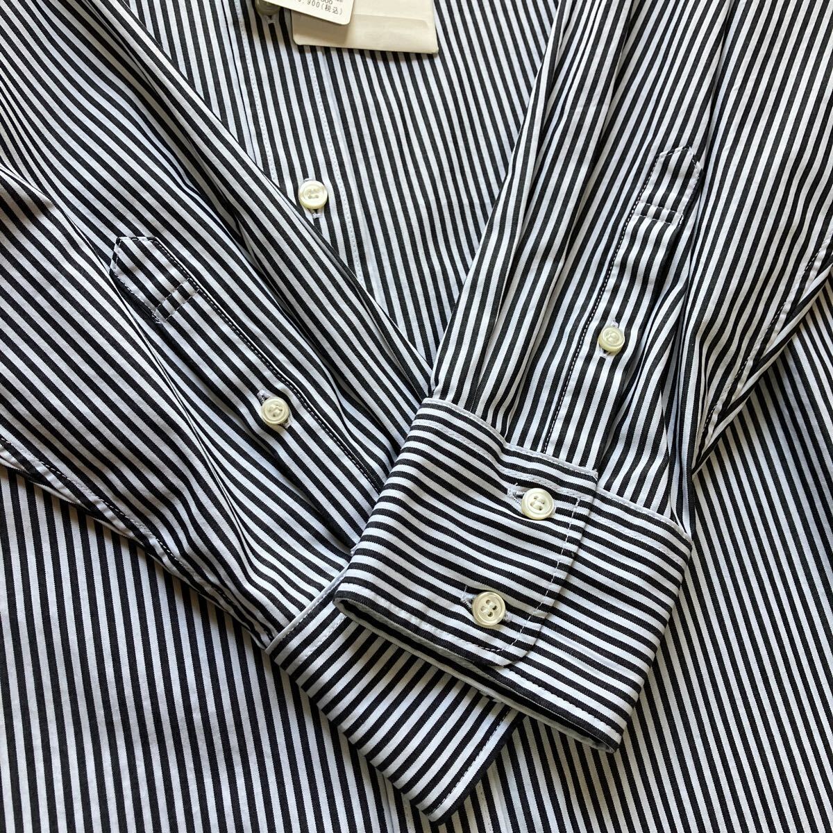 昨年購入新品 SLOBE IENA コットンブロードレギュラー シャツ 黒X白 トップス (スローブ イエナ)☆ヤフネコ!無料