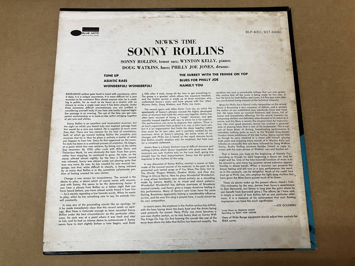 SONNY ROLLINS - NEWK'S TIME LP Blue Note BST 84001 BLP 4001_画像2
