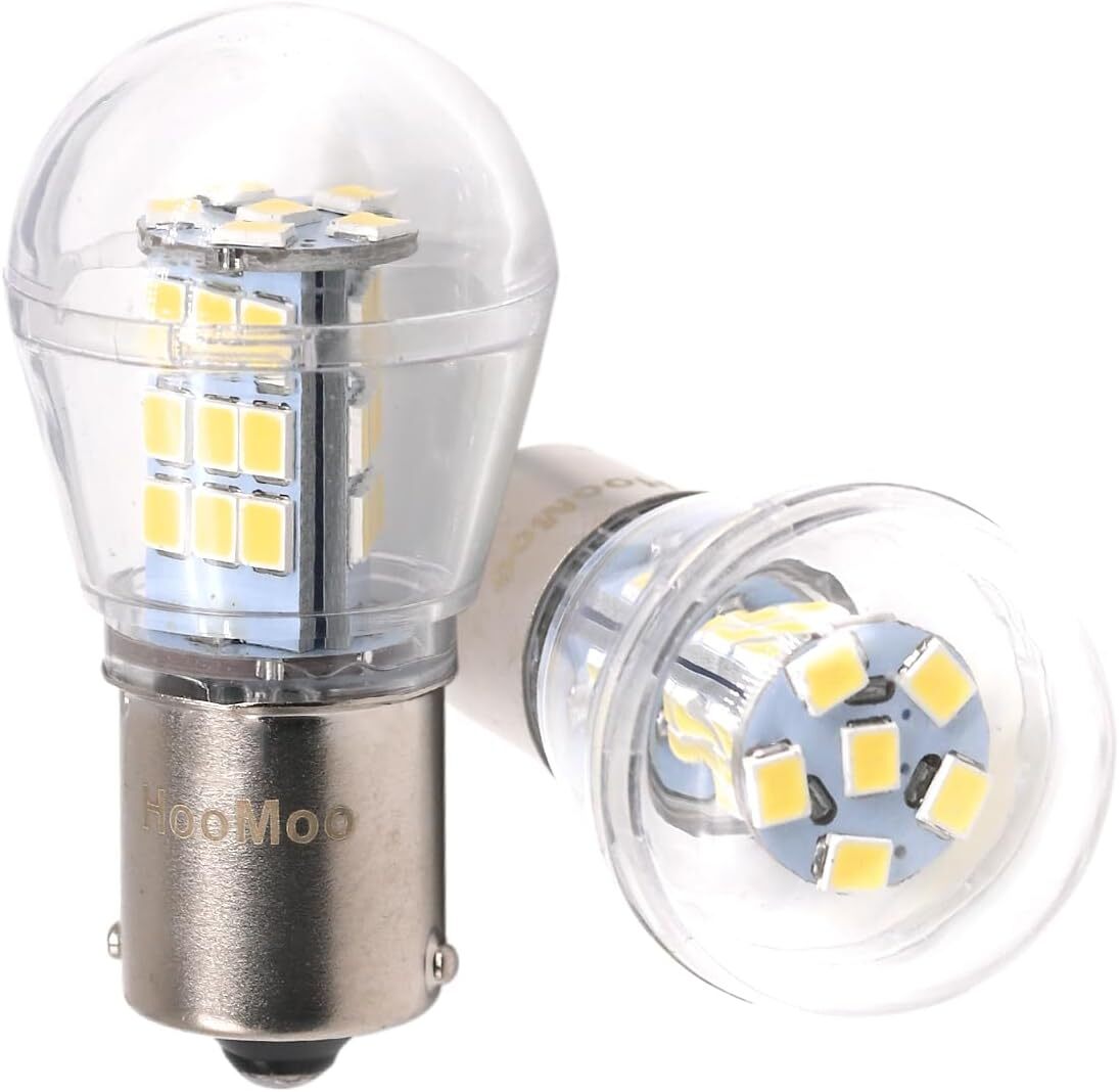 HooMoo S25 LED シングル バックランプ 純正球サイズ ホワイト 爆光 (1156 BA15S ピン角180°) 12_画像1
