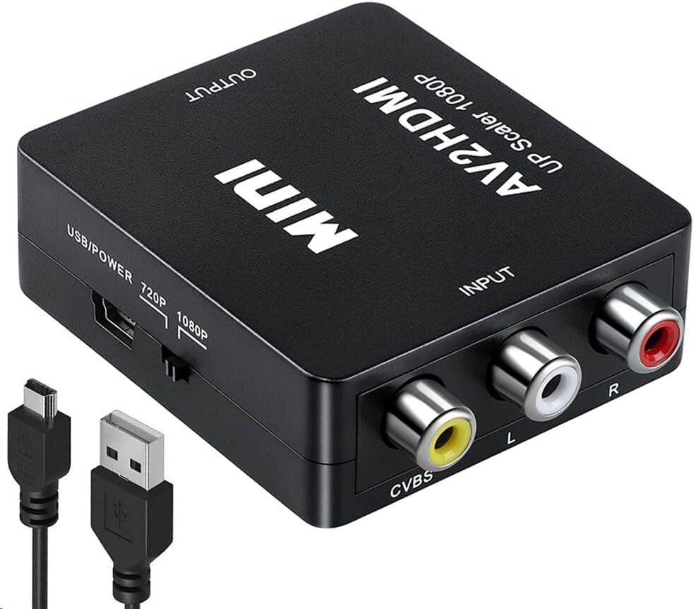 RCA to HDMI 変換コンバーター AV to HDMI 変換コンバーター アナログ RCA コンポジット （赤、白、黄）_画像1