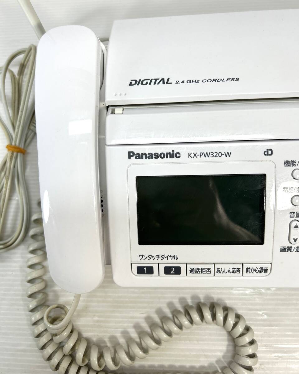 Panasonic 電話機 ファックス　おたっくす　KX-PW320-W 親機 子機１個セット　中古_画像3