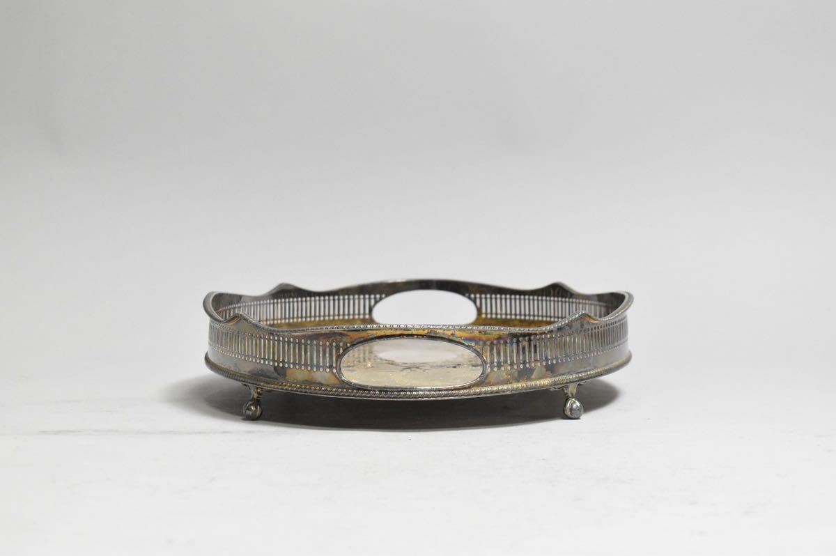 時代 銀製楕円形四足盆 1,188g 日本美術 煎茶道具 銀製 silver 骨董品 美術品 古美術 時代品　「5380」_画像8