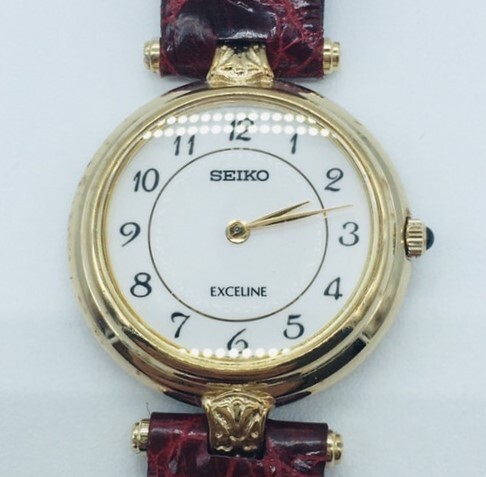 【9687】SEIKO セイコー EXCELINE エクセリーヌ 4N20-0860 クォーツ 2針 ゴールド レディース 腕時計_画像1