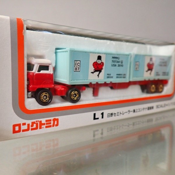 ★新品未使用 ロングトミカ L1-7 日本製 日野セミトレーラ 海上コンテナ運搬車 大箱付き ★_画像5