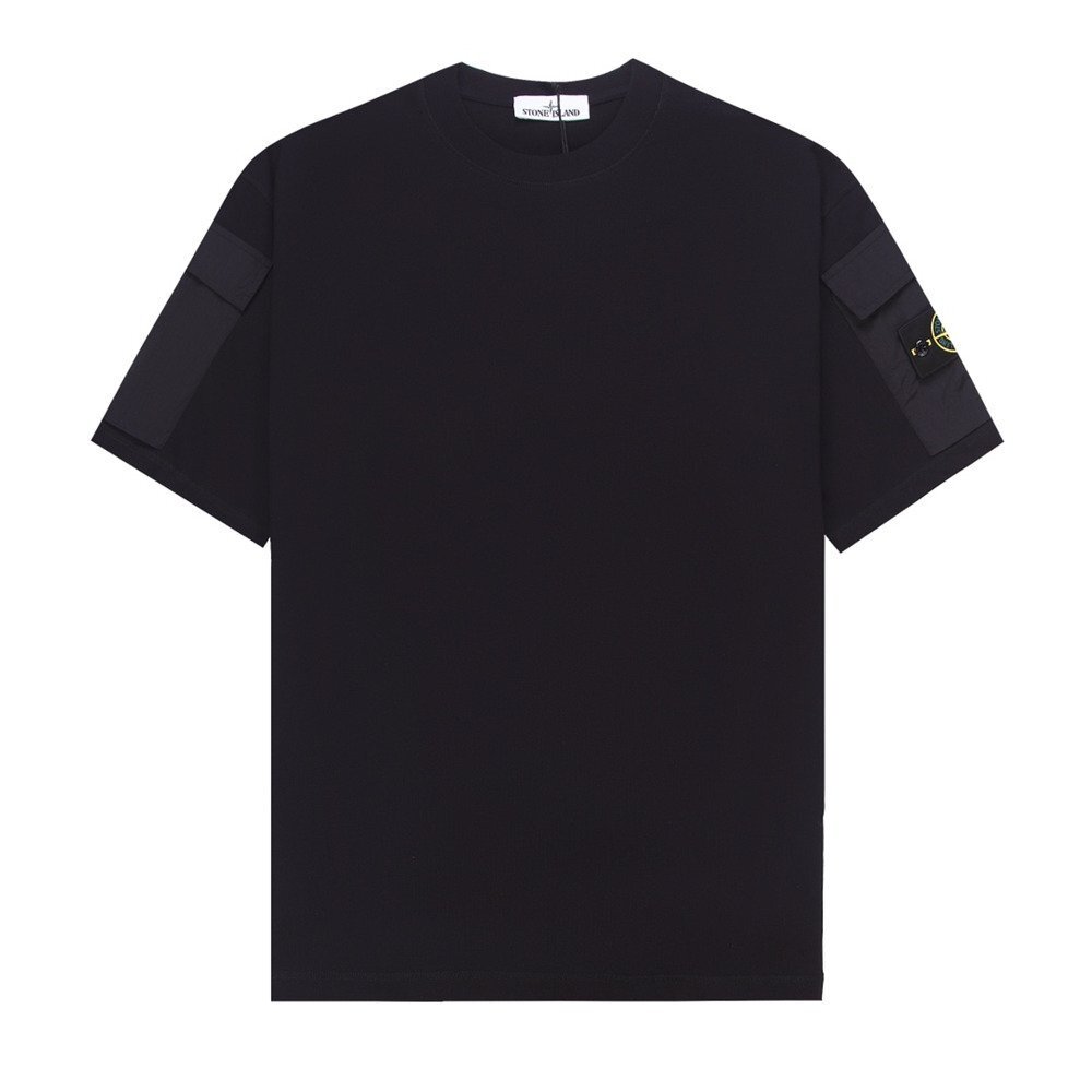 Stone Island ストーンアイランド 半袖 tシャツ 男女兼用 黒 t-shirt 夏 トップス ファッション XLサイズ_画像1