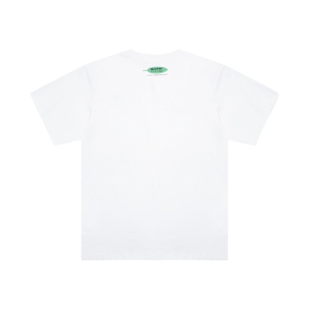 マルニ Tシャツ レディース 半袖 MARNI 花柄 おしゃれ t-shirt オーガニックコットン カジュアル ロゴ 白 40サイズ_画像2