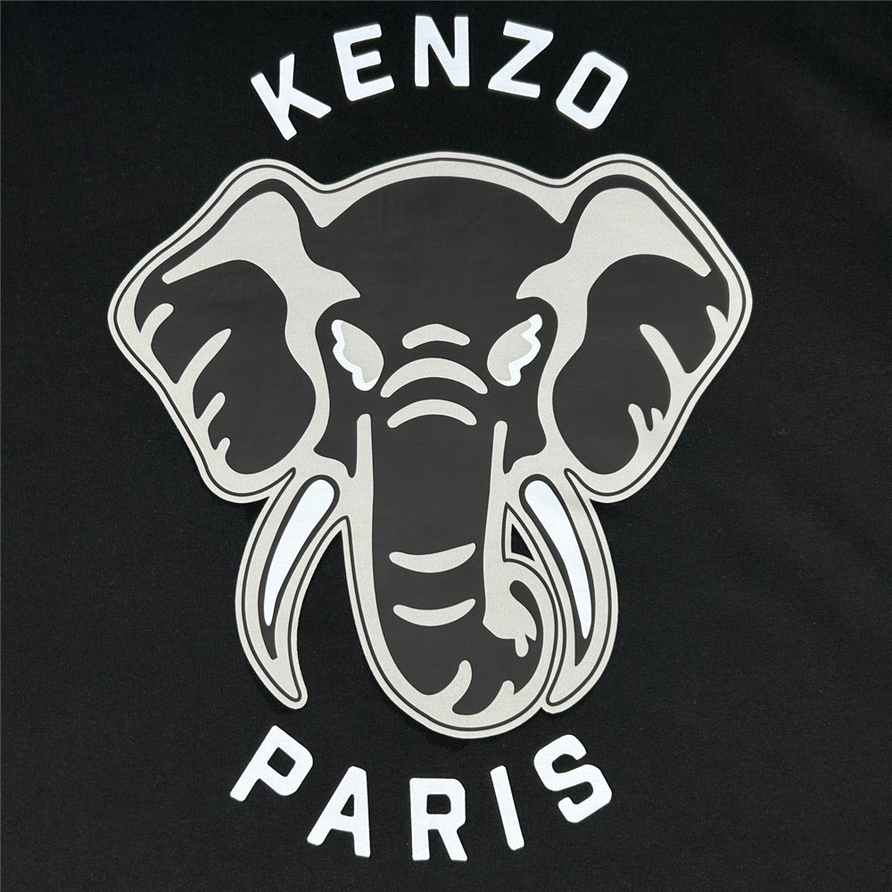 KENZO エレファント ロゴ Tシャツ 半袖 ブラック ケンゾー トップス ユニセックス Lサイズ_画像3