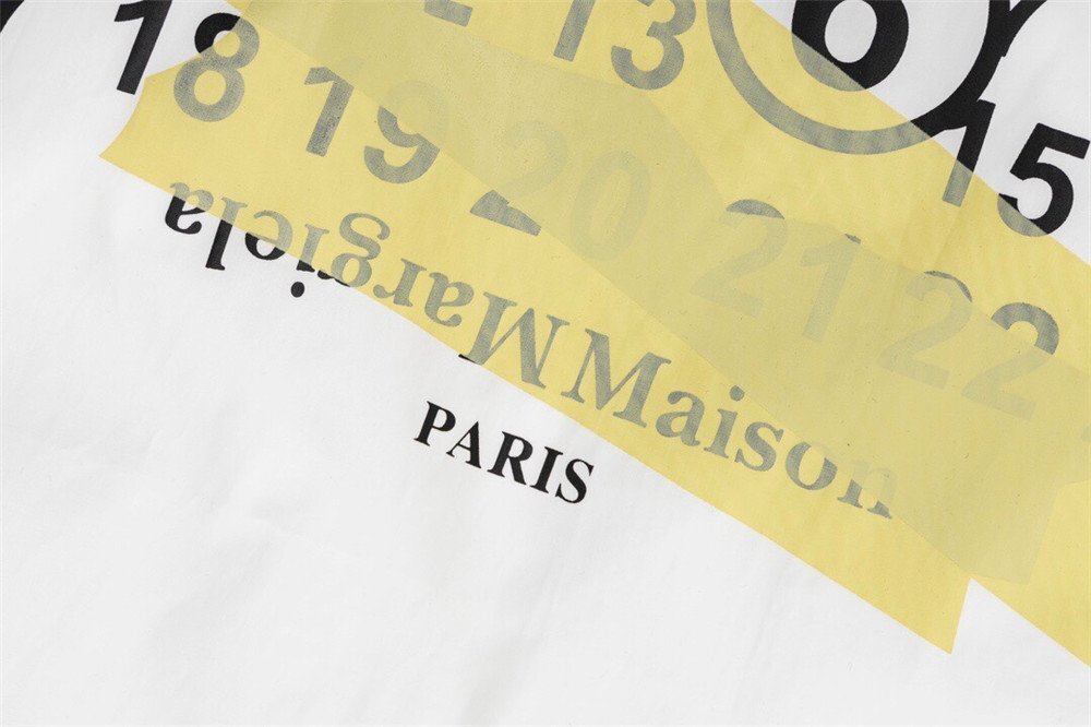 MM6 MAISON MARGIELA プリントシャツ オーバーフィット ナンバーロゴ ブラウス おしゃれ 男女兼用 長袖 シャツ ホワイト Lサイズの画像6