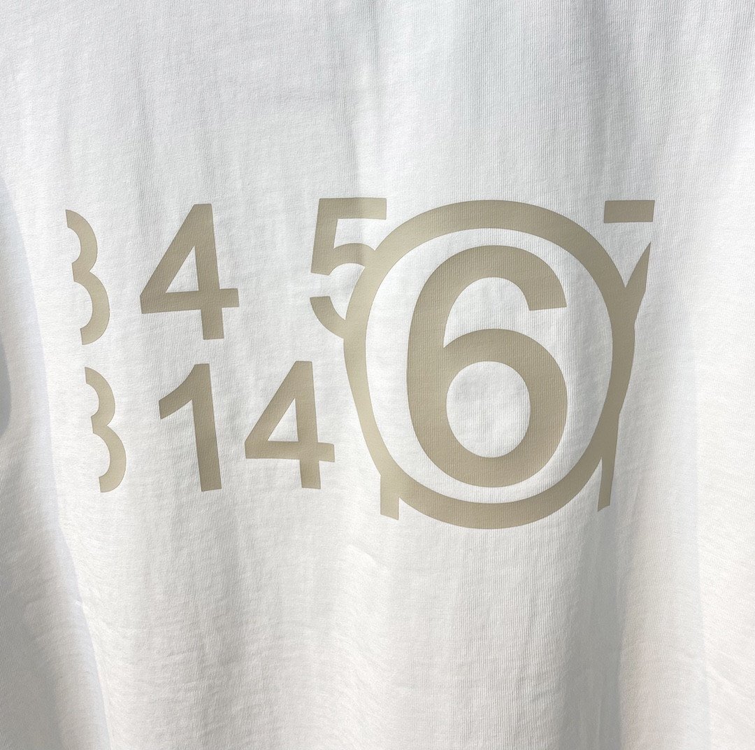 Maison Margiela/メゾンマルジェラ MM6 ｔシャツ 白 半袖 t-shirt コットン メンズ レディース 兼用 数字 シャツ Mサイズ_画像5