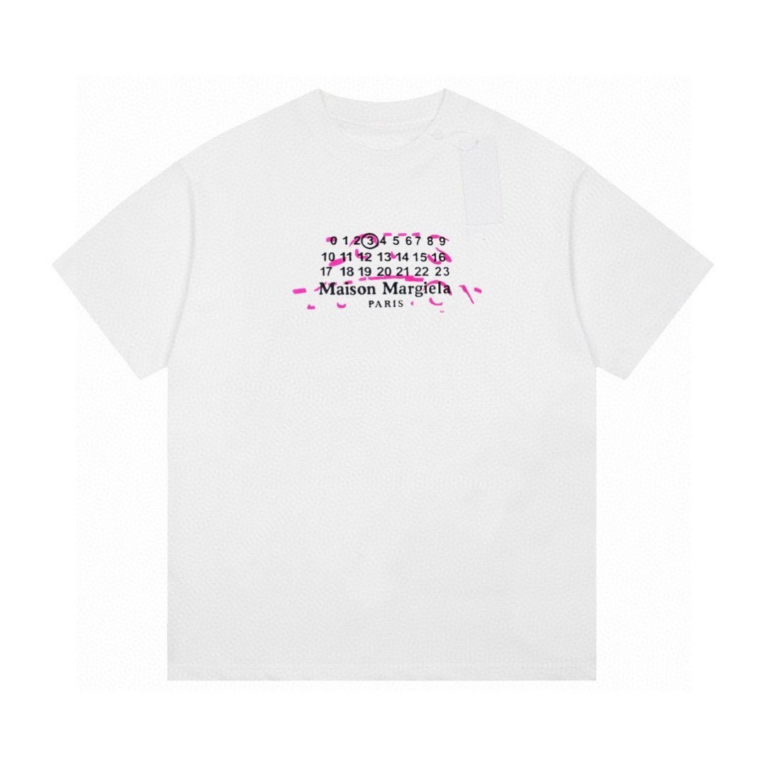 MM6 MAISON MARGIELA メゾン マルジェラ コットン 半袖Tシャツ グラフィティ ナンバーロゴ ロゴシャツ 男女兼用 Lサイズ_画像1