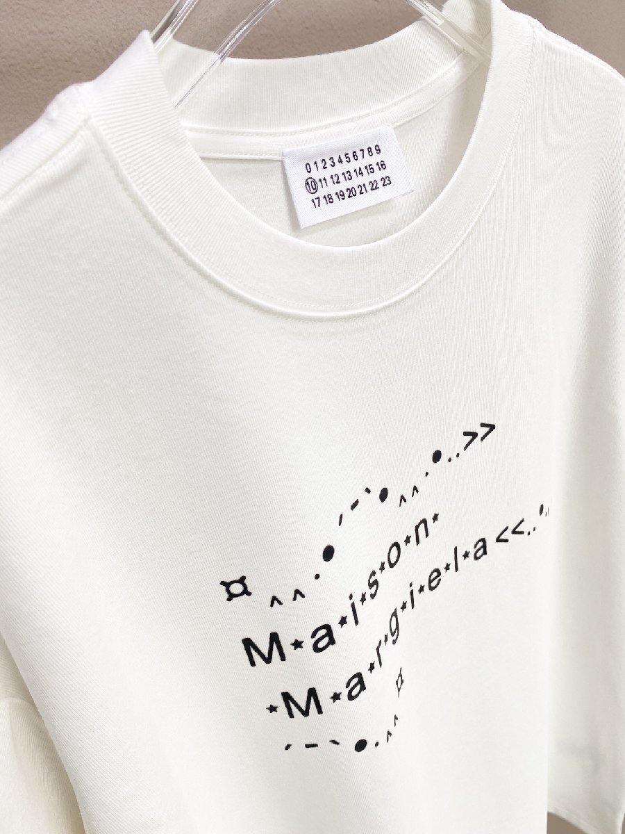 MAISON MARGIELA メゾン マルジェラ ロゴプリント コットンTシャツ コットン100％ 半袖tシャツ ユニセックス Lサイズ_画像3