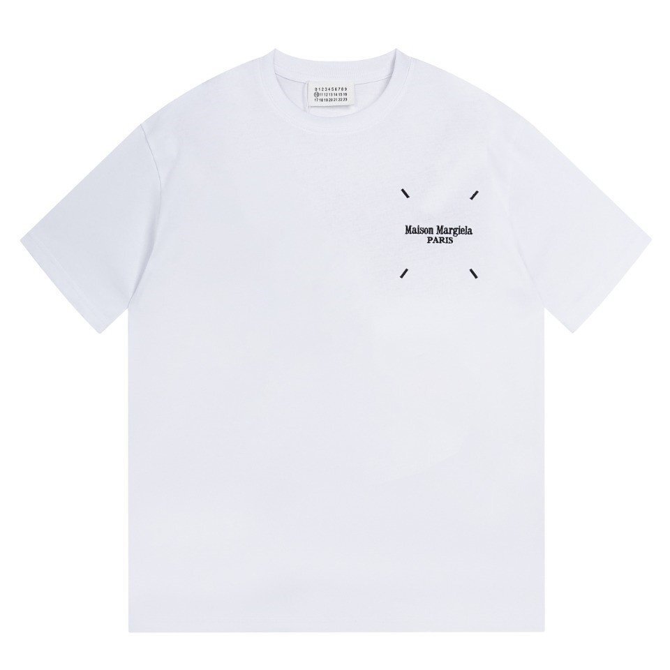 MAISON MARGIELA MM6 半袖Tシャツ ロゴTシャツ メゾン マルジェラ テープ ナンバーロゴ コットン100％ ユニセックス 白 Mサイズ_画像2