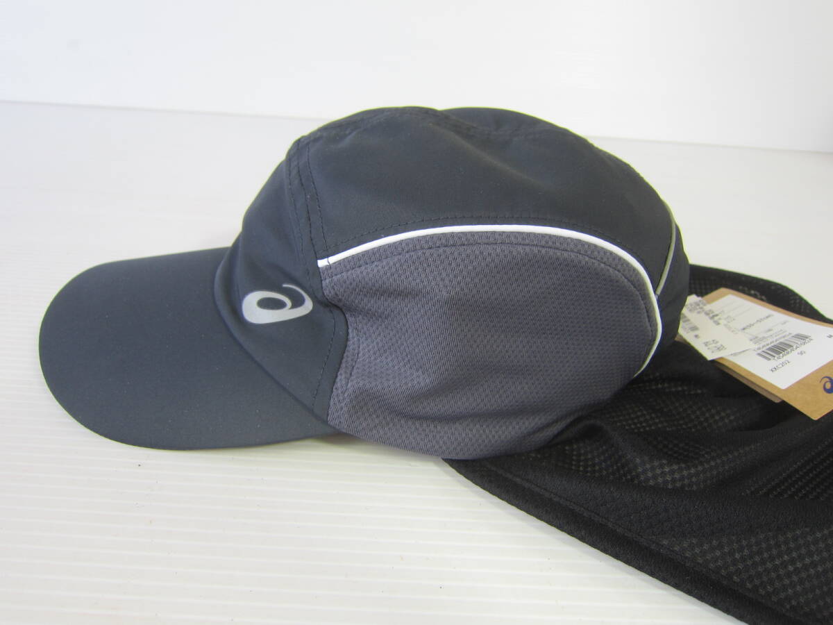 新品◆アシックスasics キャップ 帽子 日除けシェード付き シールド Mサイズ 黒 ランニング ジョギング ウォーキング スポーツ ゴルフ / L_画像3