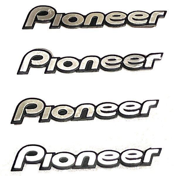 パイオニア Pioneer スピーカーロゴ プレート エンブレム ステッカー (4枚セット)_画像1