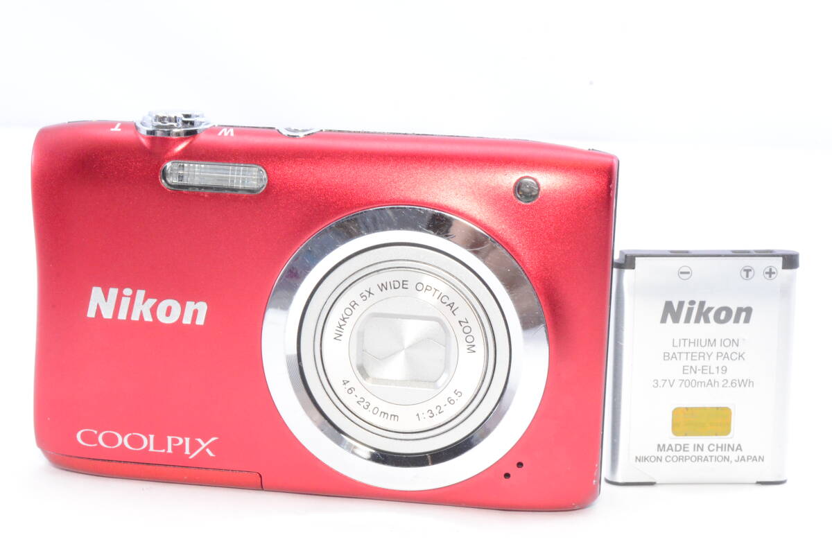 【動作確認済】Nikon COOLPIX A100 レッド　コンパクトデジタルカメラ デジカメ ニコン クールピクス_画像1