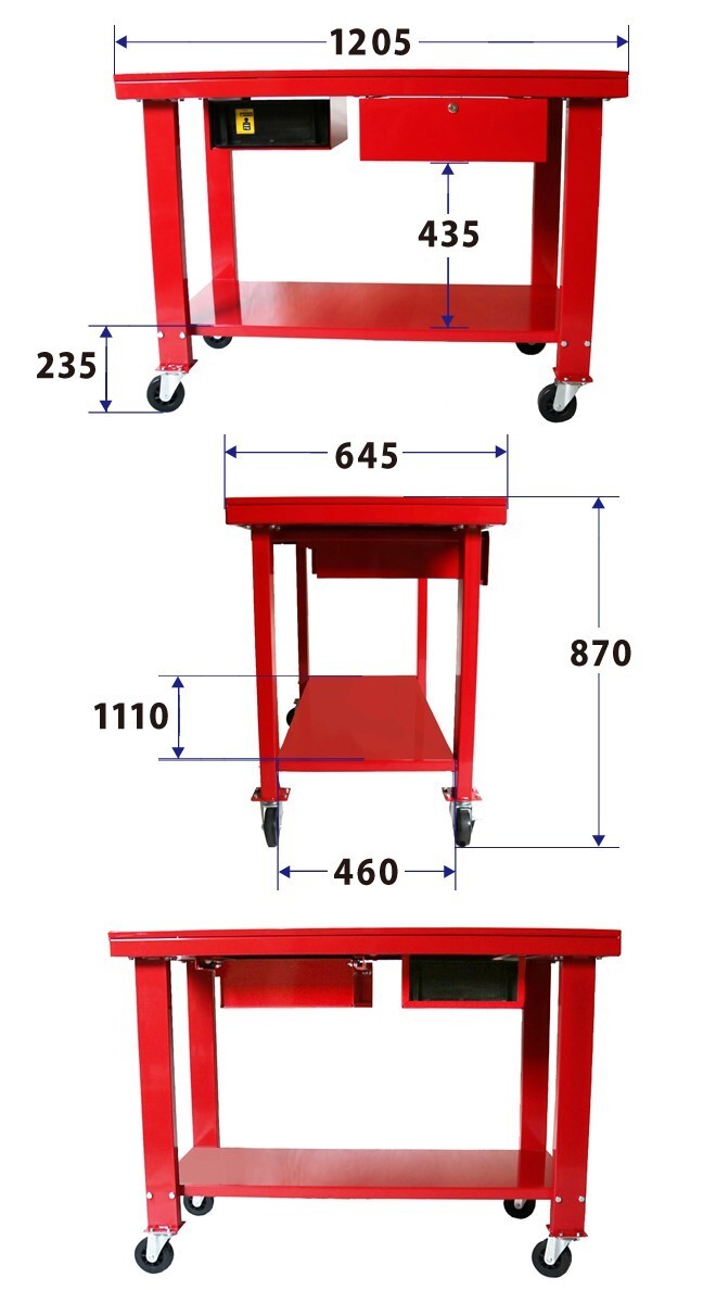 分解作業台 W1205×D645×H870mm オイルパン付き 作業台 耐荷重500kg エンジン分解 （個人様は営業所止め）_画像6