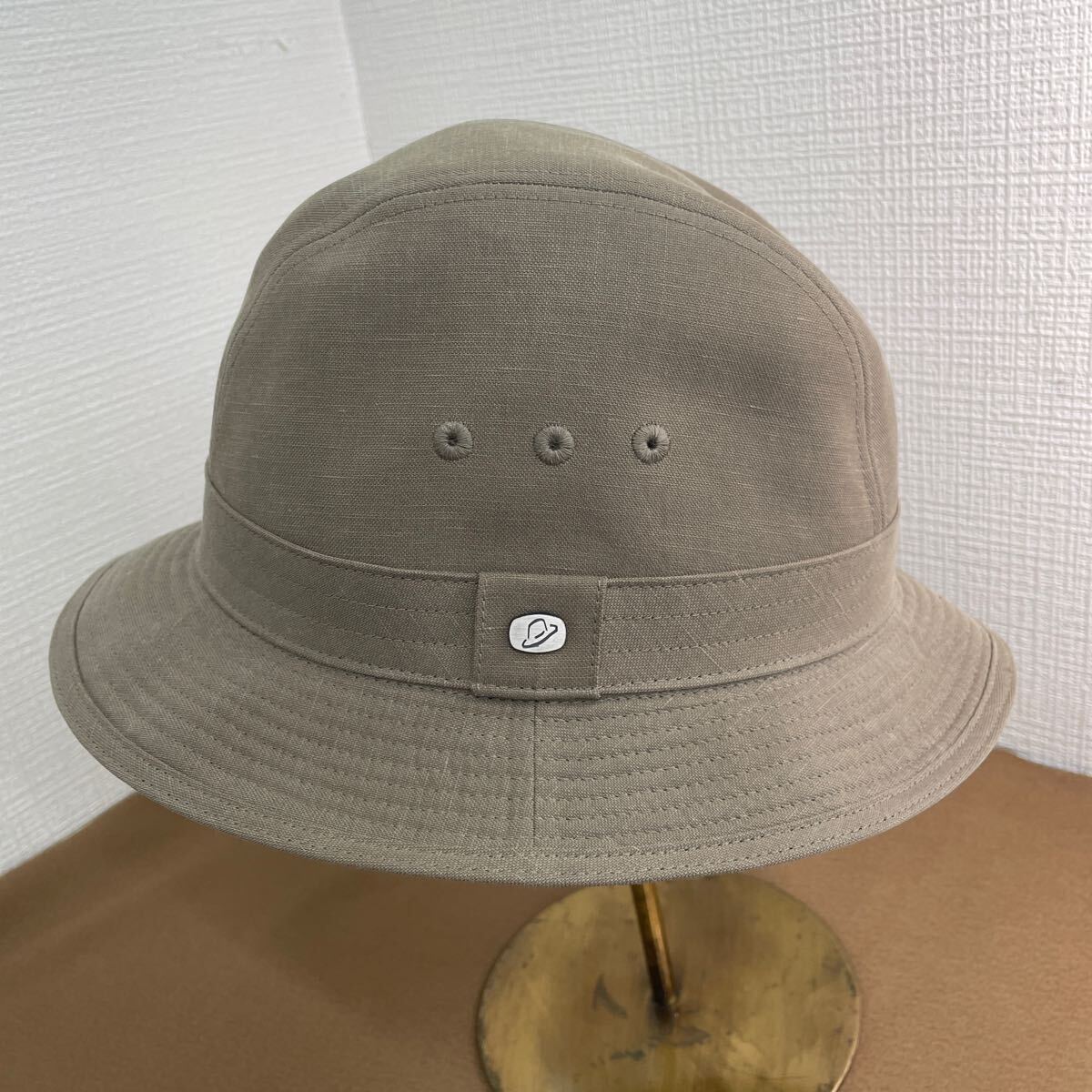[ не использовался ]Borsalino шляпа boru surrey noBS295 шляпа сделано в Японии тонн cell /linen57cm casual уличный альпинизм 