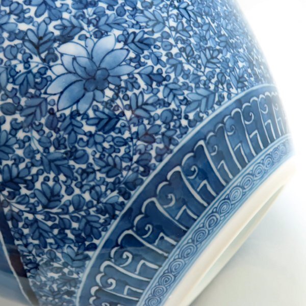 [1 jpy ~] Murakami . shining work vase blue and white ceramics .. map Arita . flower vase "hu" pot ..* postage 1200 jpy ~ *~5/21( fire ) * pawnshop -9697