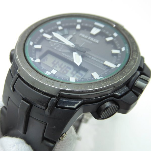 1 иен ~ CASIO Casio Protrek PRW-S6100Y мужской часы Triple сенсор коробка гарантия * стоимость доставки 600 иен ( Kinki )*5/22( вода ) конец ломбард -9712