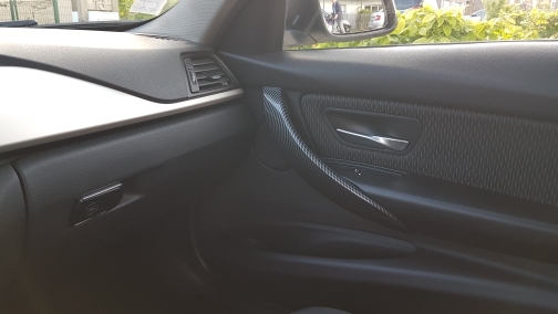 BMW用 F30系 カーボン ドア パネル インナー ドア ハンドル カバー F31F36F80 トリム フレーム カーボン サイド_画像5