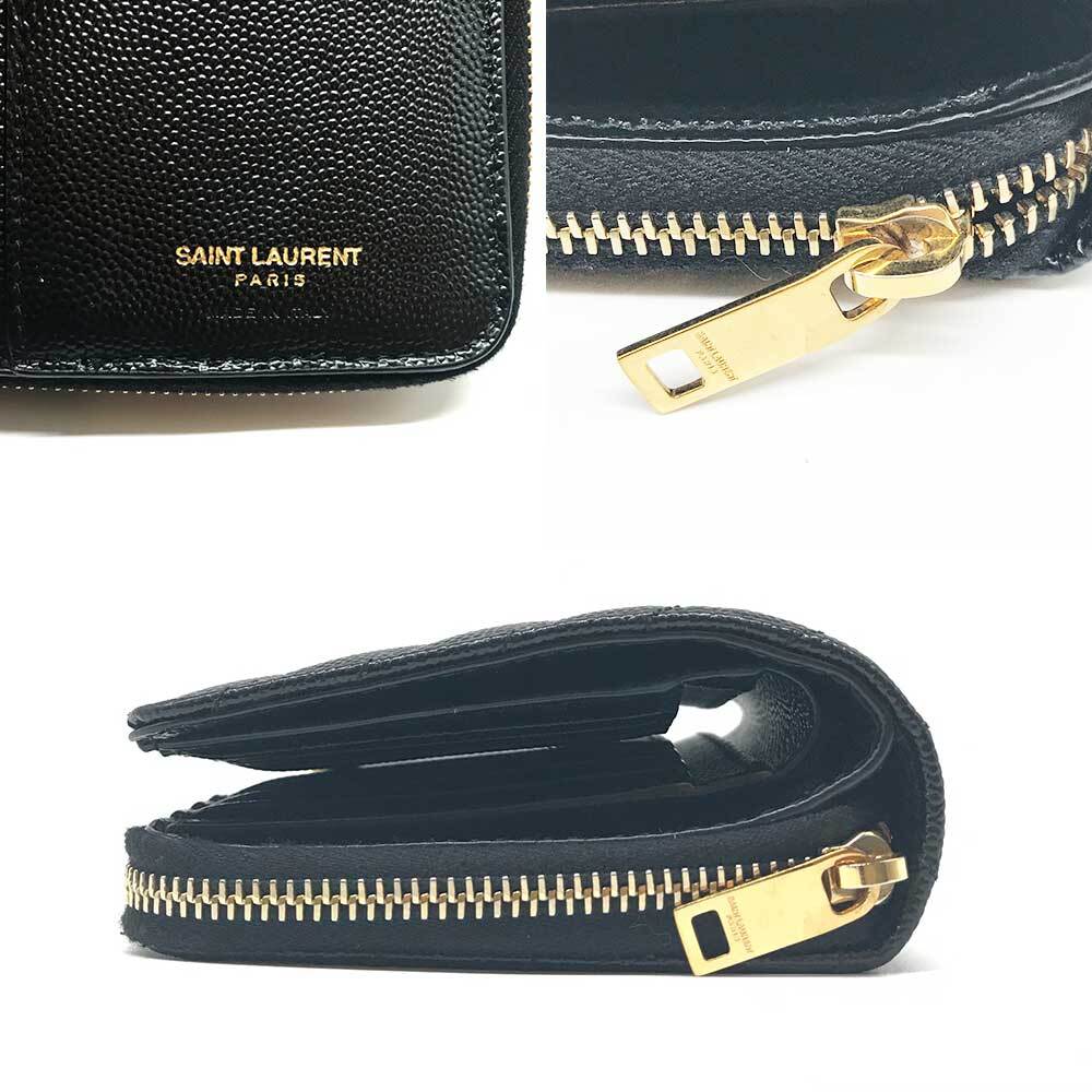 サンローラン コンパクトジップアラウンド YSL ブラック 403723 SAINT LAURENT ABランク 中古 六甲道店_画像5