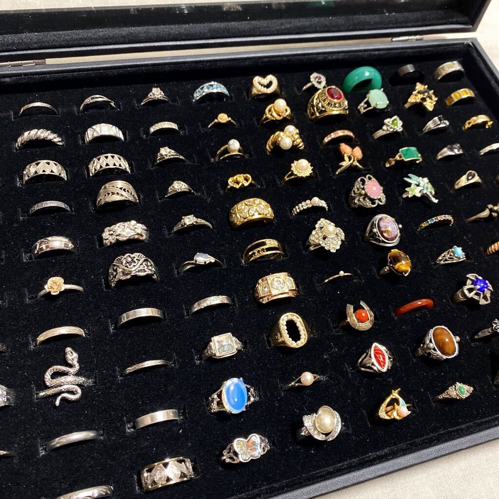 指輪 おまとめ セット リング ring ゴールド シルバー アクセサリー 真珠 天然石 パール カラーストーン jewelry accessory 宝石 vintage_画像1