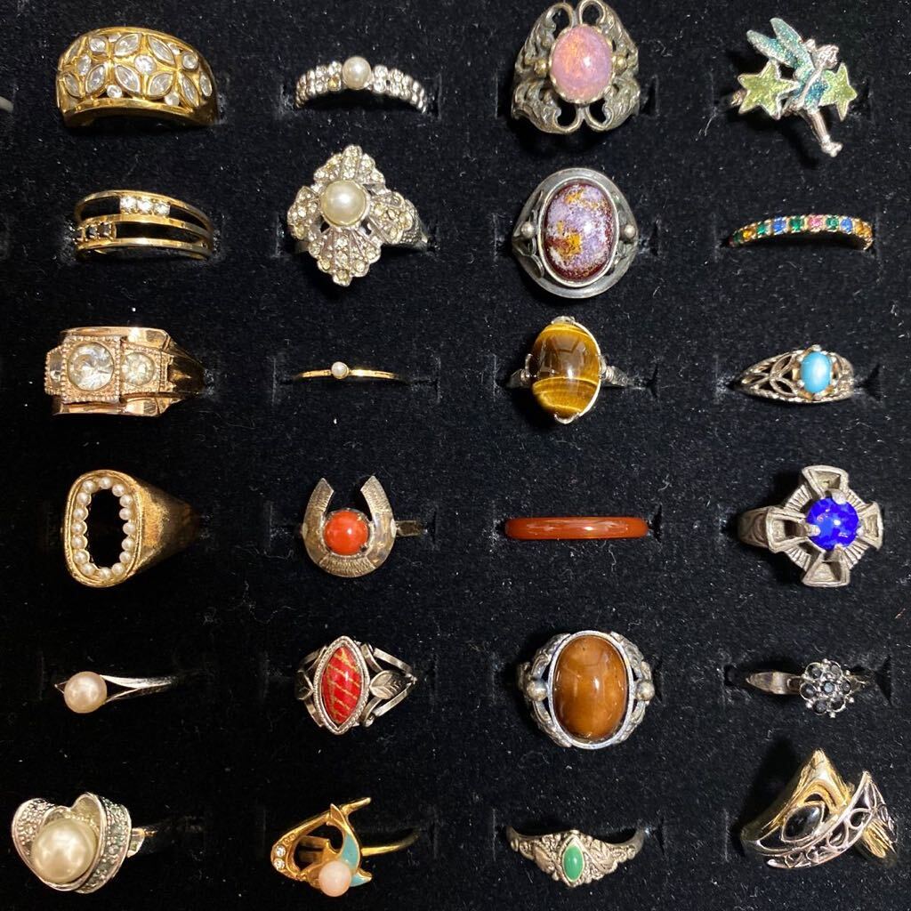 指輪 おまとめ セット リング ring ゴールド シルバー アクセサリー 真珠 天然石 パール カラーストーン jewelry accessory 宝石 vintage_画像7