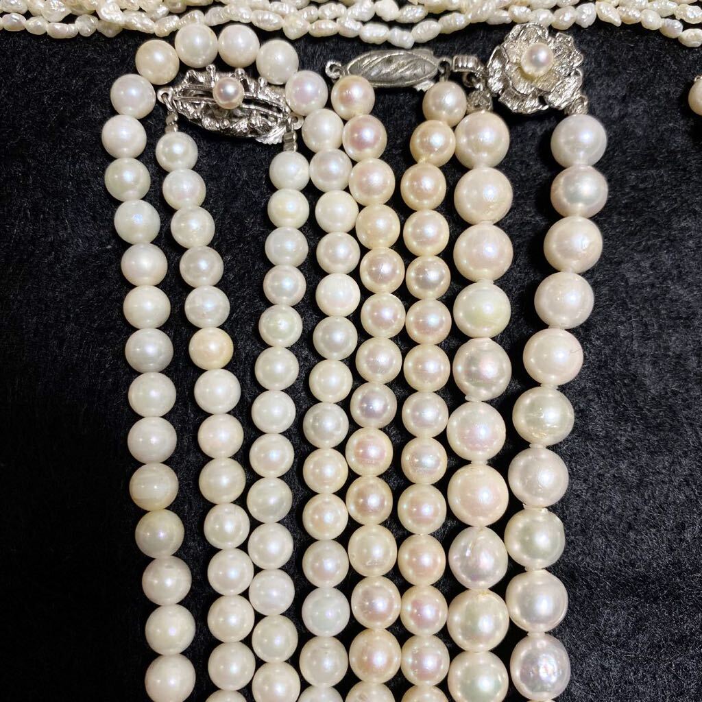 1円 全て アコヤ真珠 ネックレス パール pearl jewelry 925 silver necklace accessory 真珠 あこや アクセサリー シルバー 冠婚葬祭 610g_画像5