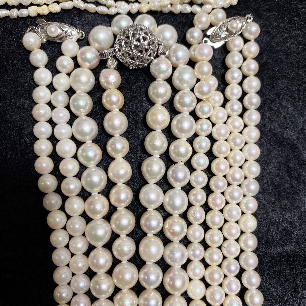 1円 全て アコヤ真珠 ネックレス パール pearl jewelry 925 silver necklace accessory 真珠 あこや アクセサリー シルバー 冠婚葬祭 610g_画像6