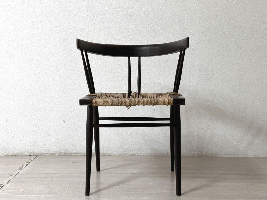 ● ジョージ・ナカシマ George Nakashima グラスシートチェア GRASS SEATED CHAIR ローズウッド材（シッソ）インド NID 60`s ビンテージ_画像2