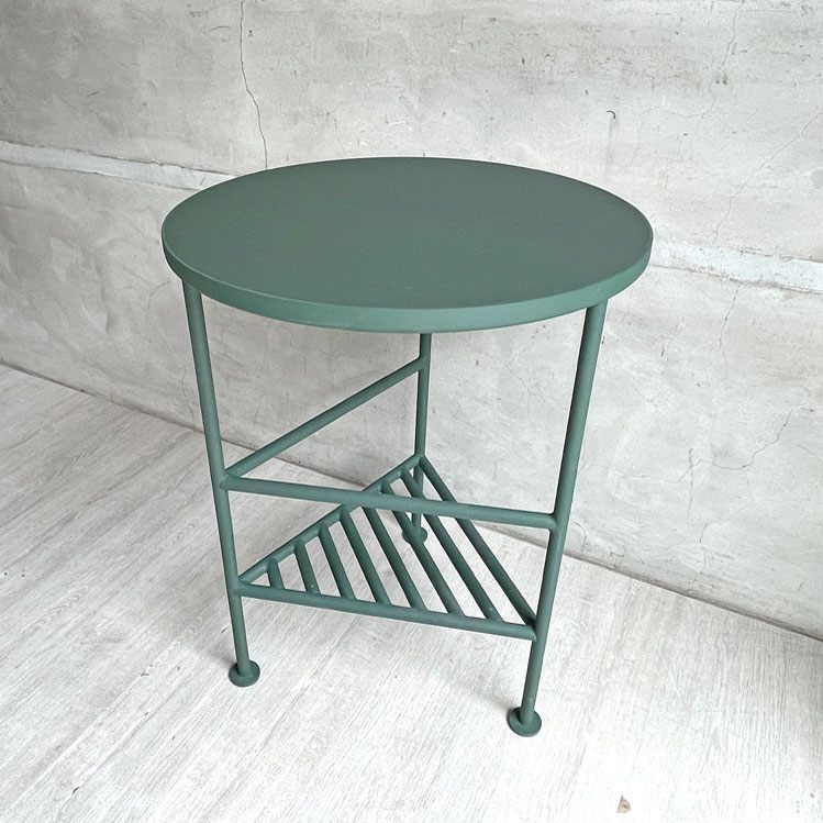 ♪ イデー IDEE リブ サークル グリーン RIB Circle Green サイドテーブル スチールレッグ リノリウム天板 定価¥52,800-