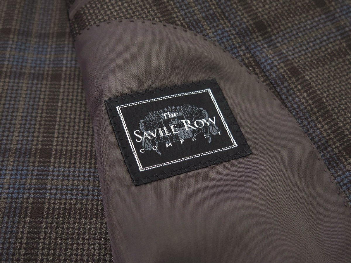 9022●Savile Row サビルロウ●新品 【エルメネジルド・ゼニア】 格子柄 シルク混 プレミアムスタンダードジャケット　ブラウン/BE6_画像7