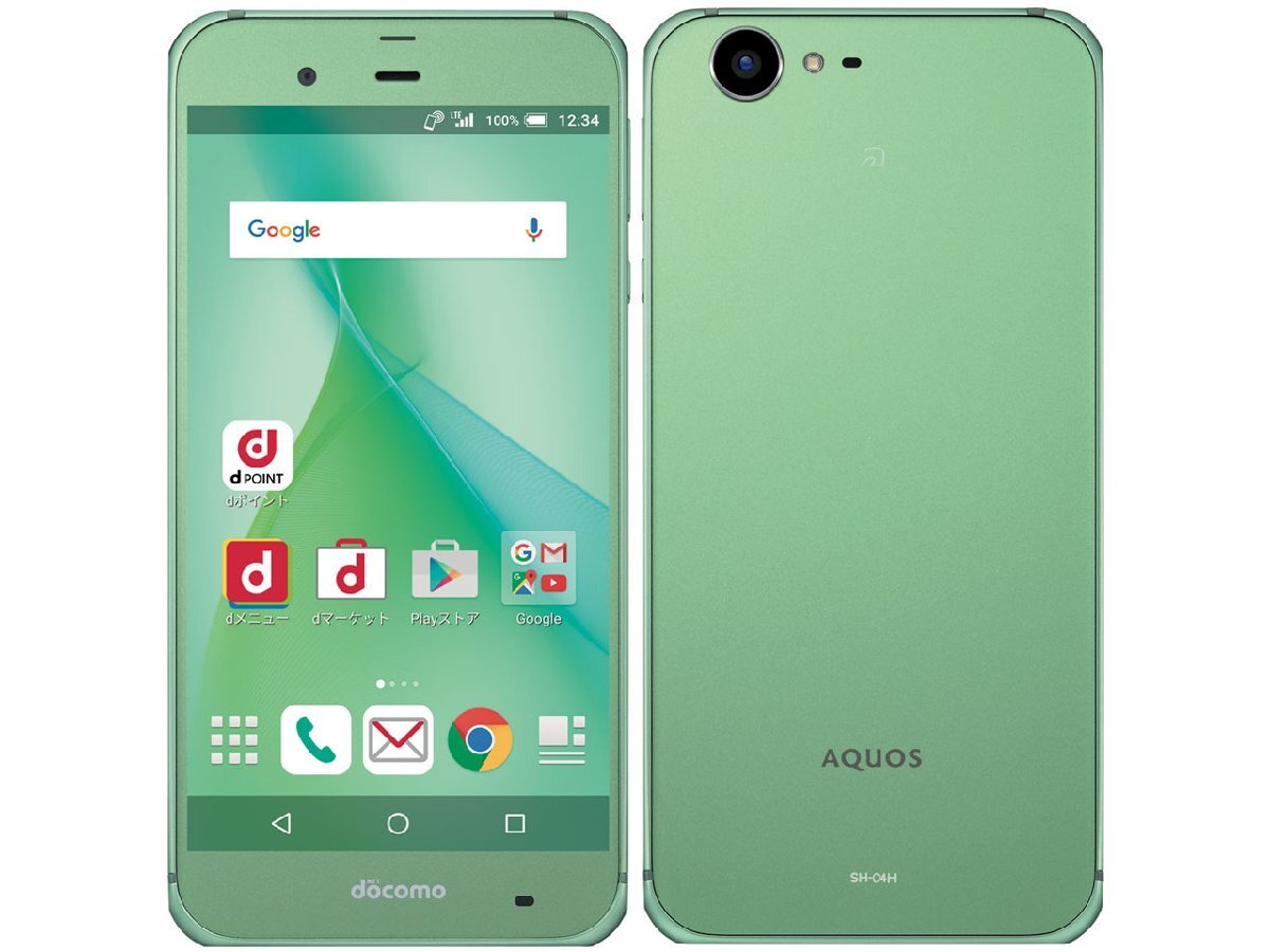 AQUOS ZETA SH-04H docomo SIMロック解除済☆ [グリーン] バッテリー良好 スマホ本体 A5838_画像2