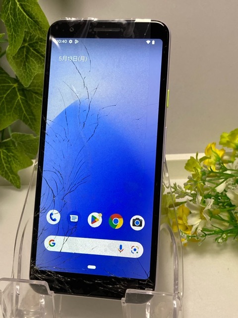 訳あり品 SIMフリー OS12☆ Google Pixel 3a 64GB Pixel ピクセル 5.6インチ SIMロック解除済み ※液晶割れあり A5810_画像1