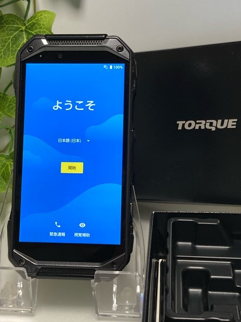 付属品あり 液晶美品☆ SIMフリー au 京セラ TORQUE G04 KYV46 ブラック 判定〇 64GB トルク スマホ本体 送料無料 A5866_画像1