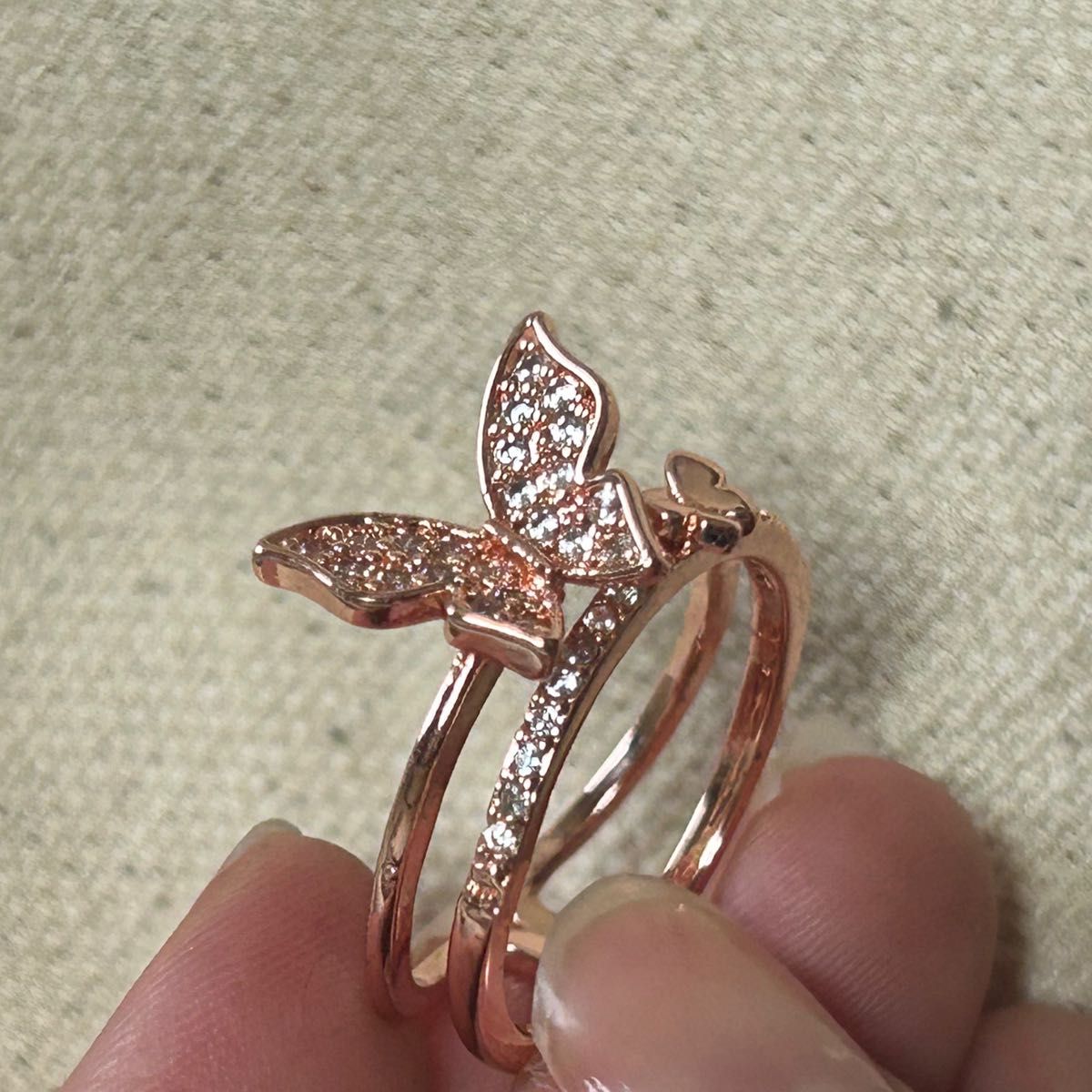 リング ピンクゴールド 蝶 バタフライ  指輪 ジュエリー
