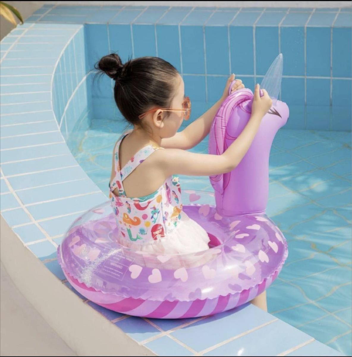 浮き輪 ユニコーン キッズ用 かわいい 海水浴 インスタ映え ピンク ハート 水遊び 夏 プール