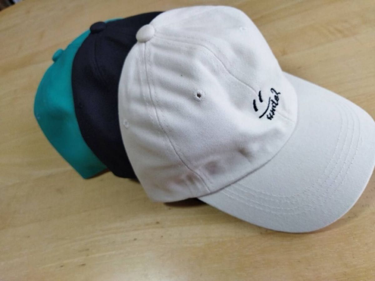 キャップ ロゴ スマイル レディース シンプル 韓国 ベージュ 紫外線対策 帽子