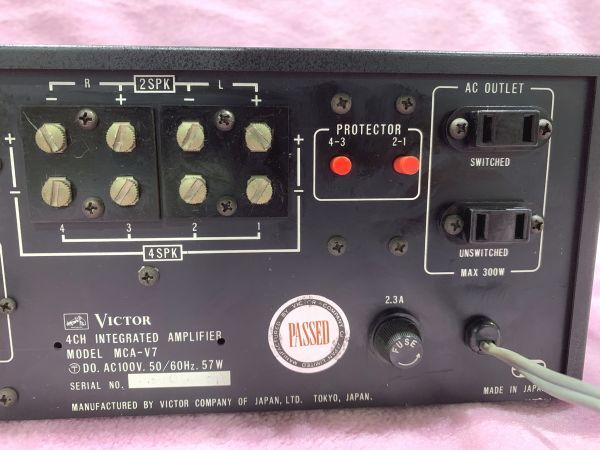 5-81-120 Victor Victor 4CH INTEGRATED AMPLIFIER усилитель MODEL MCA-V7 4 канал усилитель звуковая аппаратура ( электризация OK/ выход звука не возможно )