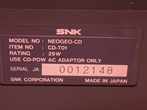 5-124-100 game machine SNKesen Kei NEOGEO-CD Neo geo CD MODEL CD-T01 body controller attaching PRO-GEAR SPEC( power cord less )